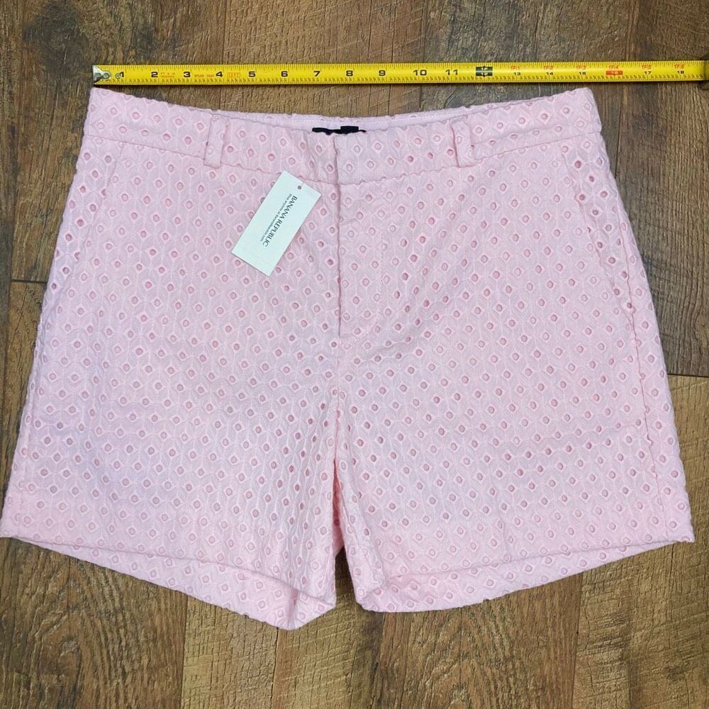 Banana Republic Marshmallow Bubblegum Light Pink Cotton‎ Eyelet Shorts Women’s 4 - Picture 5 of 9